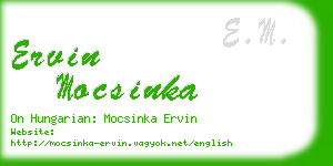 ervin mocsinka business card